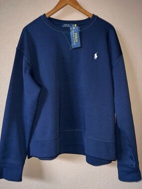 Ralph Lauren Navy Crewneck Sweatshirt with White Polo Pony